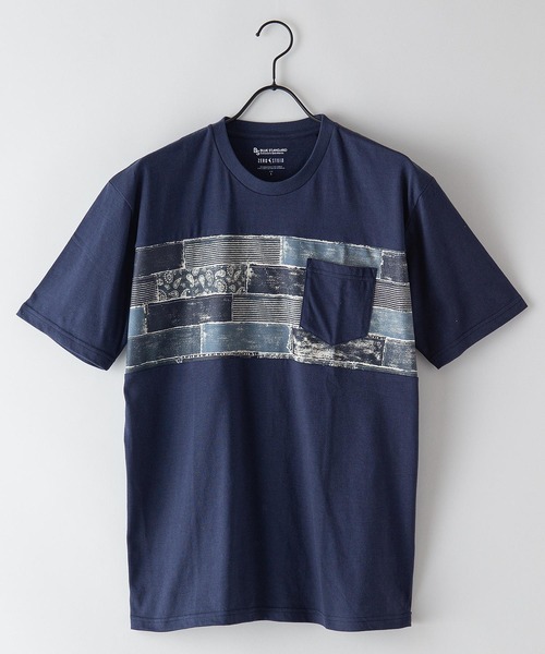 Blue Standard (ブルースタンダード)の「【BLUE STANDARD/ブルースタンダード】汗染みが目立ちにくいTシャツ ZEROSTAIN プリント切り替えTシャツ(Tシャツ/カットソー・メンズ・ホワイト/その他1/その他2/ブラック系その他/カリビアンブルー/ホワイト系その他/その他3/ブルー系その他/ネイビー/その他4/ブルー/ブラック・X-LARGE/LARGE/SMALL/MEDIUM)」の5枚目の写真