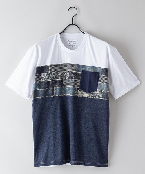 Blue Standard (ブルースタンダード)の「【BLUE STANDARD/ブルースタンダード】汗染みが目立ちにくいTシャツ ZEROSTAIN プリント切り替えTシャツ(Tシャツ/カットソー・メンズ・ホワイト/その他1/その他2/ブラック系その他/カリビアンブルー/ホワイト系その他/その他3/ブルー系その他/ネイビー/その他4/ブルー/ブラック・X-LARGE/LARGE/SMALL/MEDIUM)」の6枚目の写真