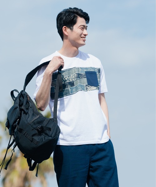 Blue Standard (ブルースタンダード)の「【BLUE STANDARD/ブルースタンダード】汗染みが目立ちにくいTシャツ ZEROSTAIN プリント切り替えTシャツ(Tシャツ/カットソー・メンズ・ホワイト/その他1/その他2/ブラック系その他/カリビアンブルー/ホワイト系その他/その他3/ブルー系その他/ネイビー/その他4/ブルー/ブラック・X-LARGE/LARGE/SMALL/MEDIUM)」の19枚目の写真