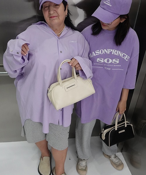MASONPRINCE(メイソンプリンス)の「【MASONPRINCE】Oversized vintage-like logo print damage TEE DT3106(Tシャツ/カットソー・メンズ・グリーン/ライトブルー/パープル/ベージュ/ブラック/ブルー・S/L/M)」の15枚目の写真