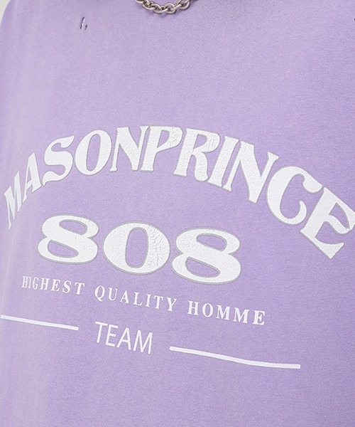 MASONPRINCE(メイソンプリンス)の「【MASONPRINCE】Oversized vintage-like logo print damage TEE DT3106(Tシャツ/カットソー・メンズ・グリーン/ライトブルー/パープル/ベージュ/ブラック/ブルー・S/L/M)」の20枚目の写真