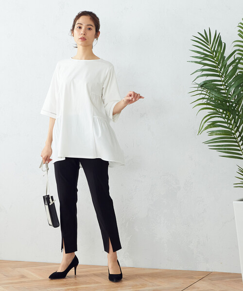 COMME CA ISM(コムサイズム)の「スリット入り イージーパンツ(その他パンツ・レディース・ブラック/グレイッシュベージュ・SMALL/MEDIUM/LARGE)」の5枚目の写真