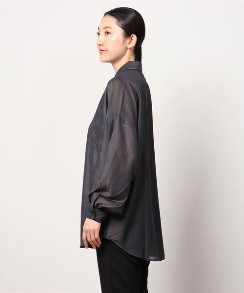 WEGO(ウィゴー)の「WEGO/シアーボリュームスリーブシャツ(シャツ/ブラウス・レディース・ブラック/オフホワイト/ピンク/ライトイエロー/ベージュ系その他2/グリーン系その他2/ブルー系その他4/ライトパープル/グリーン/オレンジ系その他5/ブラウン・FREE)」の12枚目の写真