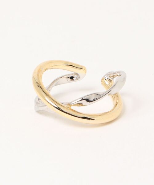 Phoebe（フィービィー）の「2wayクロッシングパスリング&イヤーカフ（リング・レディース・イエローゴールド/シルバー×ゴールド・FREE）」の7枚目の写真