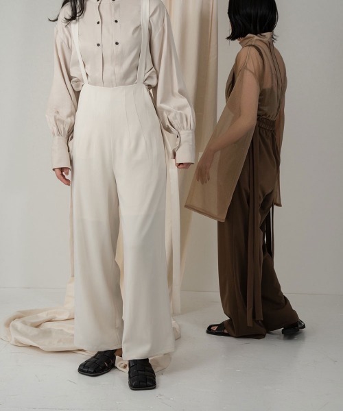 lawgy（ラウジー）の「side ribbon suspender pants（その他パンツ 