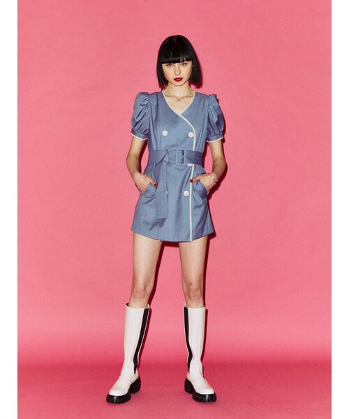 jouetie（ジュエティ）の「サイドゴアロングブーツ（ブーツ・レディース・ブラック/オフホワイト・M/L）」の5枚目の写真