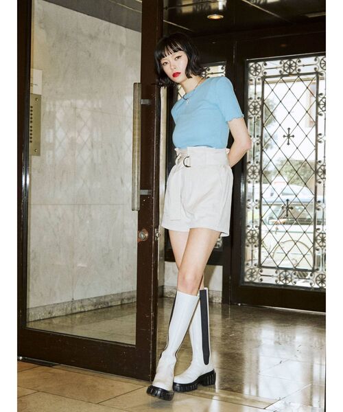 jouetie（ジュエティ）の「サイドゴアロングブーツ（ブーツ・レディース・ブラック/オフホワイト・M/L）」の7枚目の写真