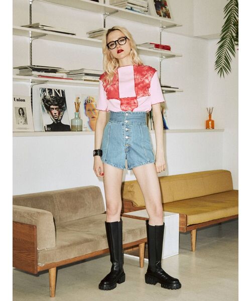 jouetie（ジュエティ）の「サイドゴアロングブーツ（ブーツ・レディース・ブラック/オフホワイト・M/L）」の10枚目の写真