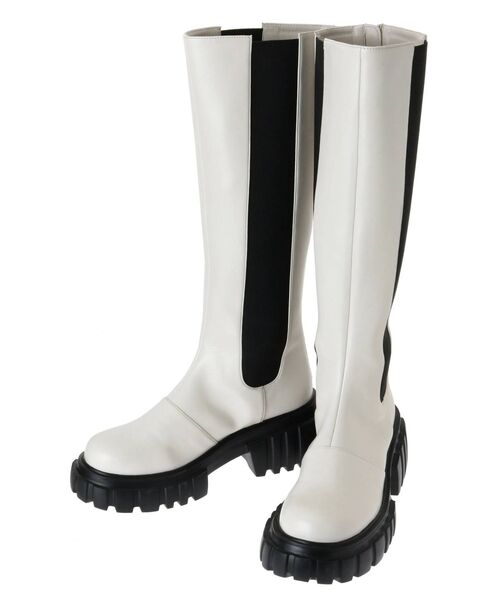 jouetie（ジュエティ）の「サイドゴアロングブーツ（ブーツ・レディース・ブラック/オフホワイト・M/L）」の20枚目の写真