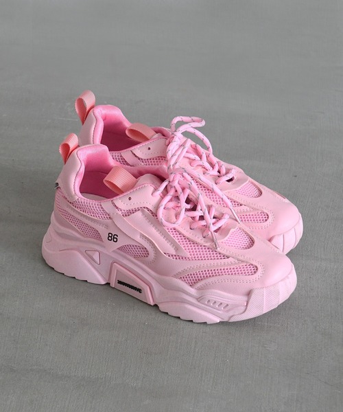 NOFALL（ノーフォール）の「ビビットカラーダッドスニーカー（スニーカー・レディース・ホワイト/イエロー/ブラック/ピンク/グリーン・L/LL/3L/S/M/SS）」の12枚目の写真