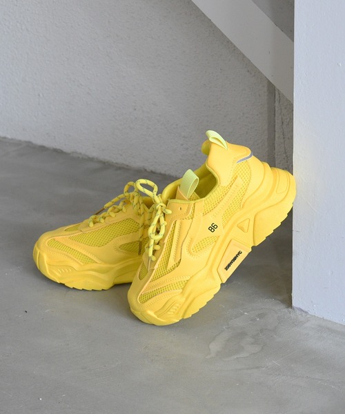 NOFALL（ノーフォール）の「ビビットカラーダッドスニーカー（スニーカー・レディース・ホワイト/イエロー/ブラック/ピンク/グリーン・L/LL/3L/S/M/SS）」の11枚目の写真