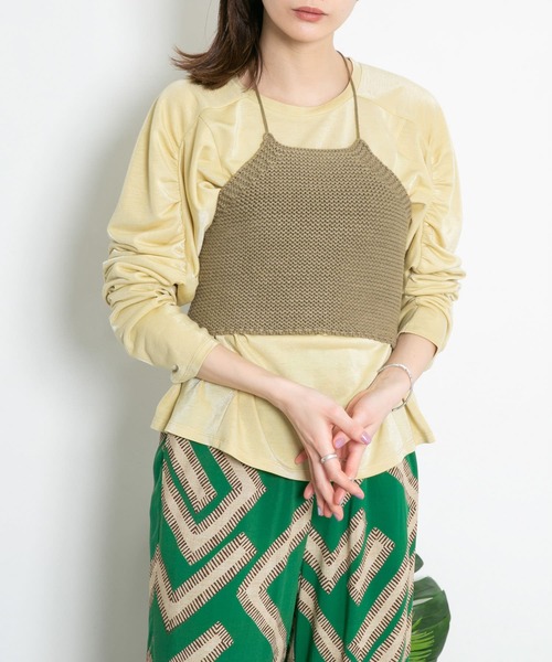 KBF（ケイビーエフ）の「ガーター編みホルターニット（ニット/セーター・レディース・カーキ/グレー系その他/ベージュ系その他・ONE）」の19枚目の写真