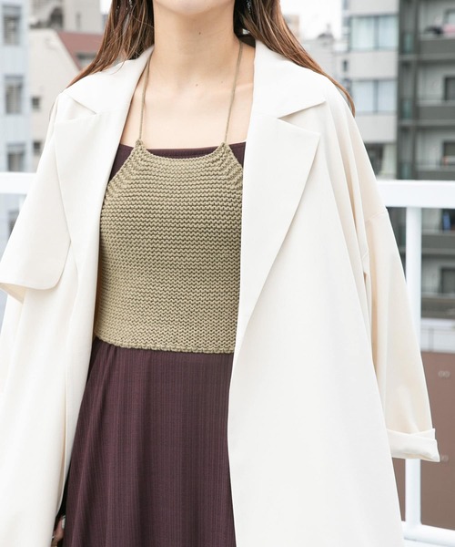 KBF（ケイビーエフ）の「ガーター編みホルターニット（ニット/セーター・レディース・カーキ/グレー系その他/ベージュ系その他・ONE）」の17枚目の写真