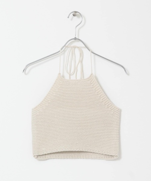 KBF（ケイビーエフ）の「ガーター編みホルターニット（ニット/セーター・レディース・カーキ/グレー系その他/ベージュ系その他・ONE）」の7枚目の写真