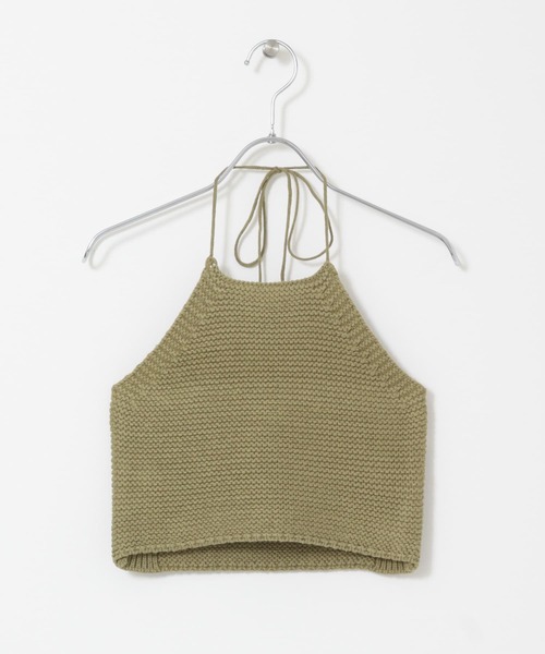 KBF（ケイビーエフ）の「ガーター編みホルターニット（ニット/セーター・レディース・カーキ/グレー系その他/ベージュ系その他・ONE）」の6枚目の写真