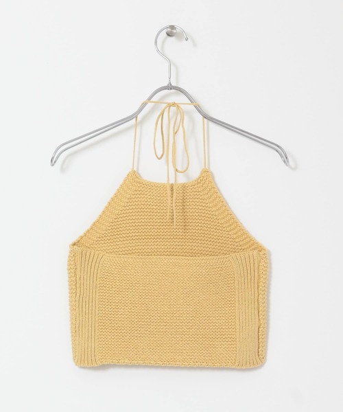 KBF（ケイビーエフ）の「ガーター編みホルターニット（ニット/セーター・レディース・カーキ/グレー系その他/ベージュ系その他・ONE）」の4枚目の写真