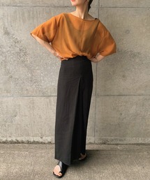リネンセンターボックスタックタイトスカート