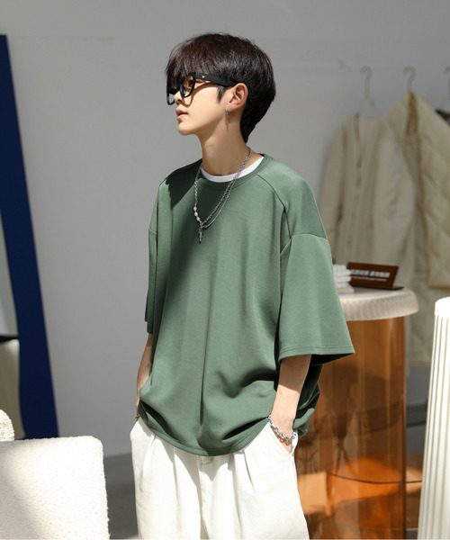 neos（ネオス）の「【neos -addictive design-】ルーズシルエット 接触冷感 ハーフスリーブ ベーシック Tシャツ（Tシャツ/カットソー・メンズ・ホワイト/ブラック/ターコイズブルー/カーキ/ピンク・MEDIUM/LARGE/X-LARGE）」の15枚目の写真