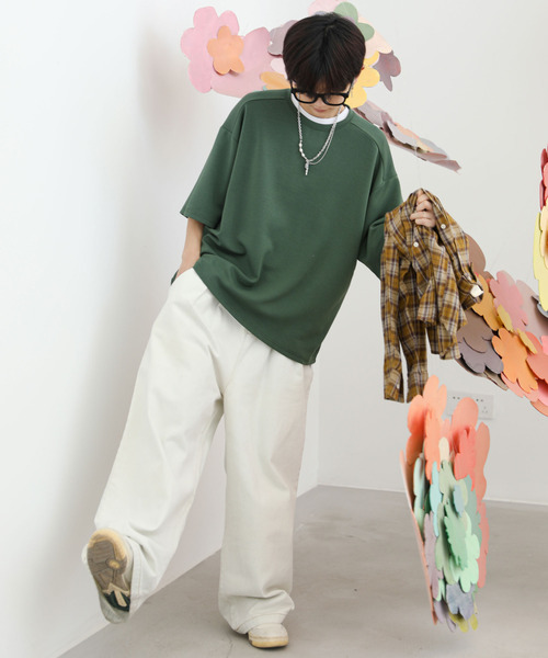 neos（ネオス）の「【neos -addictive design-】ルーズシルエット 接触冷感 ハーフスリーブ ベーシック Tシャツ（Tシャツ/カットソー・メンズ・ホワイト/ブラック/ターコイズブルー/カーキ/ピンク・MEDIUM/LARGE/X-LARGE）」の19枚目の写真