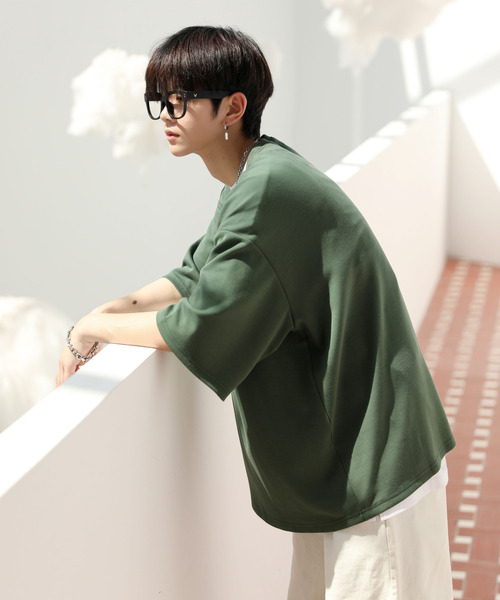 neos（ネオス）の「【neos -addictive design-】ルーズシルエット 接触冷感 ハーフスリーブ ベーシック Tシャツ（Tシャツ/カットソー・メンズ・ホワイト/ブラック/ターコイズブルー/カーキ/ピンク・MEDIUM/LARGE/X-LARGE）」の7枚目の写真