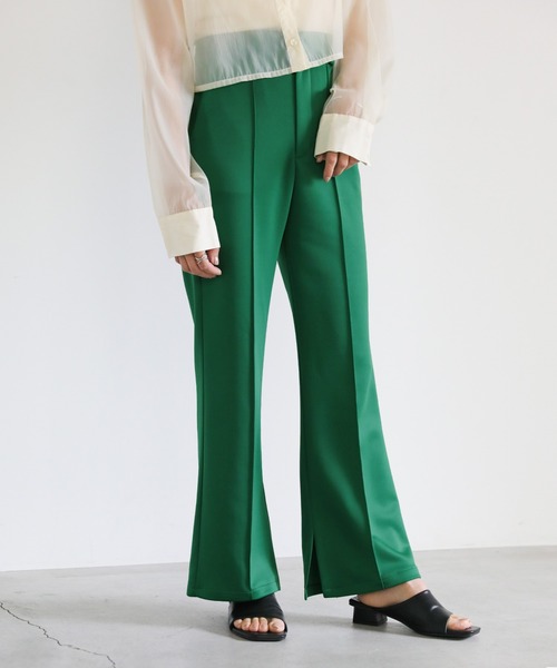select MOCA（セレクトモカ）の「ポンチピンタック裾スリットパンツ（スラックス・レディース・ブラック/レッド/グリーン・SMALL/MEDIUM）」の13枚目の写真