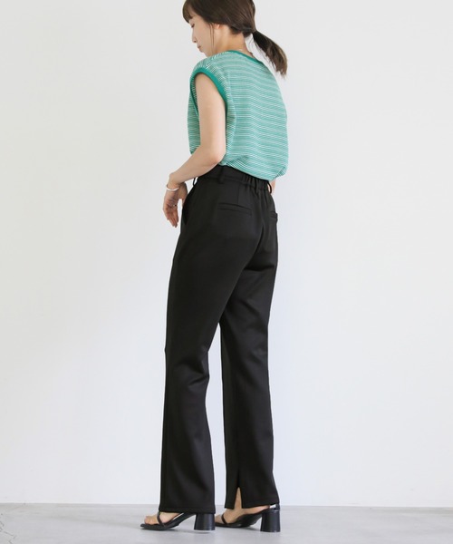 select MOCA（セレクトモカ）の「ポンチピンタック裾スリットパンツ（スラックス・レディース・ブラック/レッド/グリーン・SMALL/MEDIUM）」の21枚目の写真