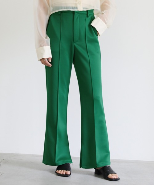 select MOCA（セレクトモカ）の「ポンチピンタック裾スリットパンツ（スラックス・レディース・ブラック/レッド/グリーン・SMALL/MEDIUM）」の16枚目の写真