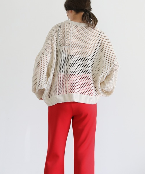 select MOCA（セレクトモカ）の「ポンチピンタック裾スリットパンツ（スラックス・レディース・ブラック/レッド/グリーン・SMALL/MEDIUM）」の10枚目の写真