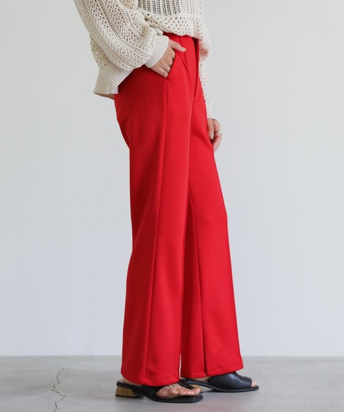 select MOCA（セレクトモカ）の「ポンチピンタック裾スリットパンツ（スラックス・レディース・ブラック/レッド/グリーン・SMALL/MEDIUM）」の11枚目の写真