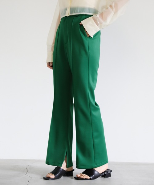 select MOCA（セレクトモカ）の「ポンチピンタック裾スリットパンツ（スラックス・レディース・ブラック/レッド/グリーン・SMALL/MEDIUM）」の18枚目の写真