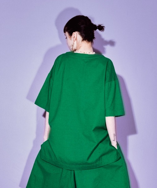 manana suerte（マニャーナスエルテ）の「コットンリネン スリットネックプルオーバー（シャツ/ブラウス・レディース・グレー/ブラック/グリーン・FREE）」の16枚目の写真