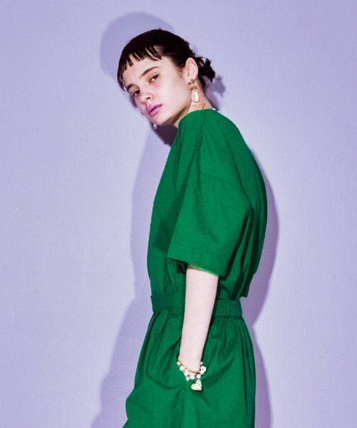 manana suerte（マニャーナスエルテ）の「コットンリネン スリットネックプルオーバー（シャツ/ブラウス・レディース・グレー/ブラック/グリーン・FREE）」の15枚目の写真