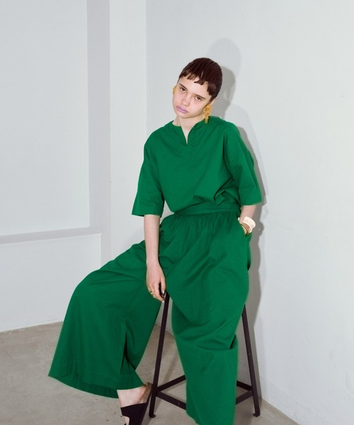 manana suerte（マニャーナスエルテ）の「コットンリネン スリットネックプルオーバー（シャツ/ブラウス・レディース・グレー/ブラック/グリーン・FREE）」の19枚目の写真