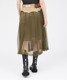 TOGA×Dickies トーガ スカート ミディアムスカート ブラウン TOGA×Dickies(トーガ×ディッキーズ)のPleats skirt Dickies SP