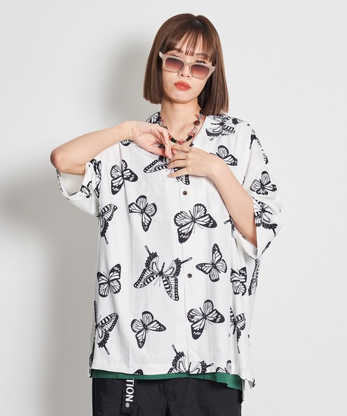 GALLIS ADDICTION(ガリスアディクション)の「GA BUTTERFLY O・C SHIRT/バタフライ オープンカラー半袖シャツ(シャツ/ブラウス・メンズ・ホワイト/ブラック/ベージュ・FREE)」の17枚目の写真