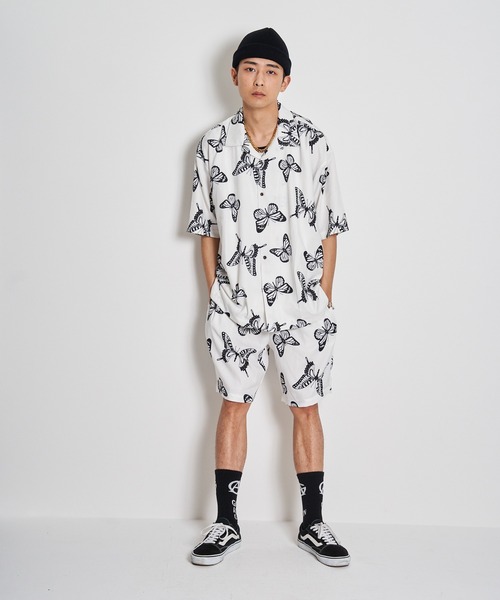 GALLIS ADDICTION(ガリスアディクション)の「GA BUTTERFLY O・C SHIRT/バタフライ オープンカラー半袖シャツ(シャツ/ブラウス・メンズ・ホワイト/ブラック/ベージュ・FREE)」の12枚目の写真