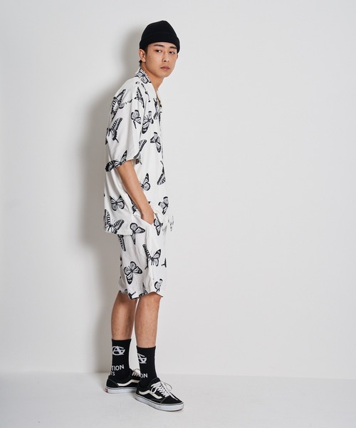 GALLIS ADDICTION(ガリスアディクション)の「GA BUTTERFLY O・C SHIRT/バタフライ オープンカラー半袖シャツ(シャツ/ブラウス・メンズ・ホワイト/ブラック/ベージュ・FREE)」の7枚目の写真