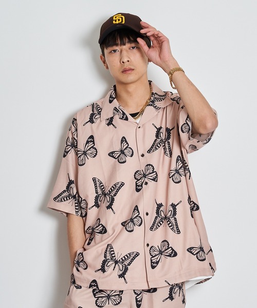 GALLIS ADDICTION(ガリスアディクション)の「GA BUTTERFLY O・C SHIRT/バタフライ オープンカラー半袖シャツ(シャツ/ブラウス・メンズ・ホワイト/ブラック/ベージュ・FREE)」の10枚目の写真