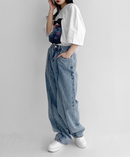 LVEU.(ラブユ.)の「Print over T-shirt / プリントオーバーTシャツ(Tシャツ/カットソー・レディース・ブラック/ホワイト・FREE)」の10枚目の写真