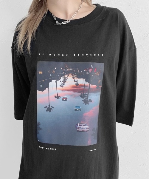 LVEU.(ラブユ.)の「Print over T-shirt / プリントオーバーTシャツ(Tシャツ/カットソー・レディース・ブラック/ホワイト・FREE)」の12枚目の写真