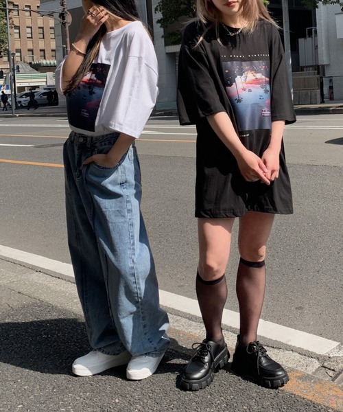 LVEU.(ラブユ.)の「Print over T-shirt / プリントオーバーTシャツ(Tシャツ/カットソー・レディース・ブラック/ホワイト・FREE)」の14枚目の写真
