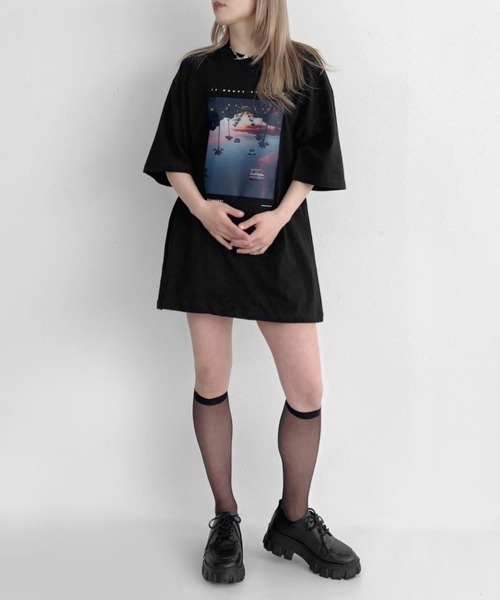LVEU.(ラブユ.)の「Print over T-shirt / プリントオーバーTシャツ(Tシャツ/カットソー・レディース・ブラック/ホワイト・FREE)」の19枚目の写真