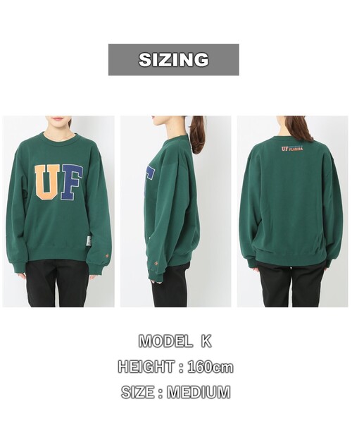 DISCUS（ディスカス）の「DISCUS×UNIVERSITY裏毛スウェットプルオーバー（スウェット・レディース・グレー/ケリーグリーン・M/L）」の18枚目の写真