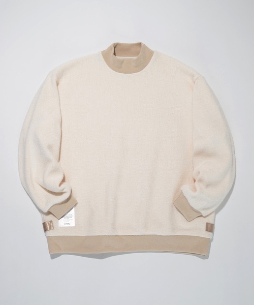 SUPERTHANKS（スーパーサンクス）の「リブモックネックオーバーサイズカットソー ビッグシルエット（ユニセックス）BRUSHED RIB MOCKNECK（ニット/セーター・メンズ・ブルー/ブラック/オフホワイト・S/M/L）」の11枚目の写真