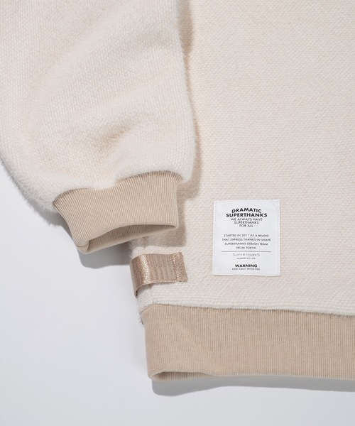 SUPERTHANKS（スーパーサンクス）の「リブモックネックオーバーサイズカットソー ビッグシルエット（ユニセックス）BRUSHED RIB MOCKNECK（ニット/セーター・メンズ・ブルー/ブラック/オフホワイト・S/M/L）」の13枚目の写真