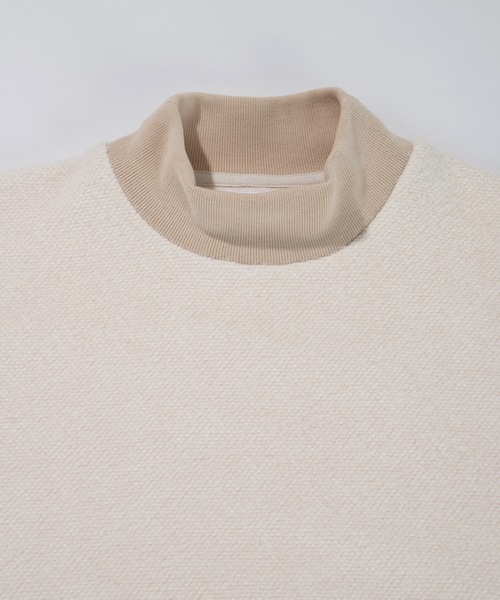 SUPERTHANKS（スーパーサンクス）の「リブモックネックオーバーサイズカットソー ビッグシルエット（ユニセックス）BRUSHED RIB MOCKNECK（ニット/セーター・メンズ・ブルー/ブラック/オフホワイト・S/M/L）」の14枚目の写真
