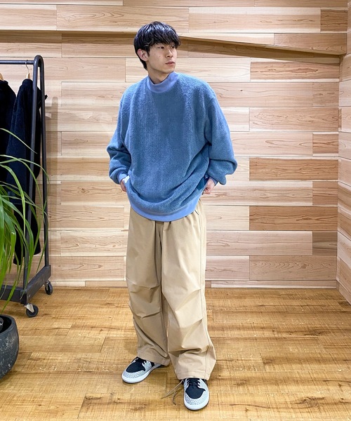 SUPERTHANKS（スーパーサンクス）の「リブモックネックオーバーサイズカットソー ビッグシルエット（ユニセックス）BRUSHED RIB MOCKNECK（ニット/セーター・メンズ・ブルー/ブラック/オフホワイト・S/M/L）」の17枚目の写真