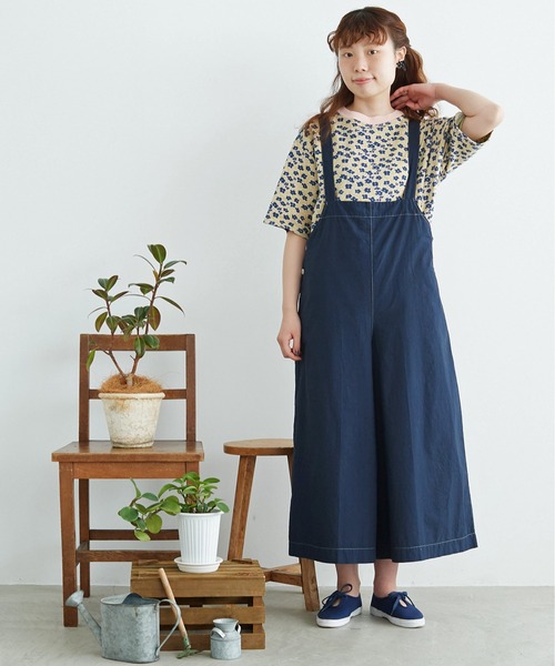 chambre de charme（シャンブルドゥシャーム）の「cdc コットンタイプライター NVW 吊りパンツ（その他パンツ・レディース・ネイビー/グリーン・FREE）」の15枚目の写真