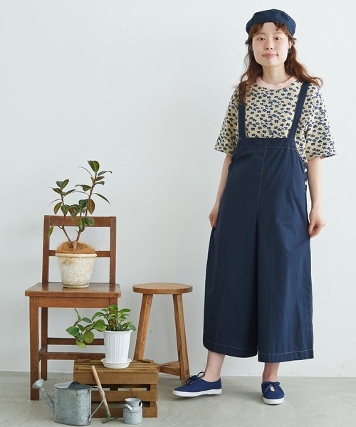 chambre de charme（シャンブルドゥシャーム）の「cdc コットンタイプライター NVW 吊りパンツ（その他パンツ・レディース・ネイビー/グリーン・FREE）」の17枚目の写真