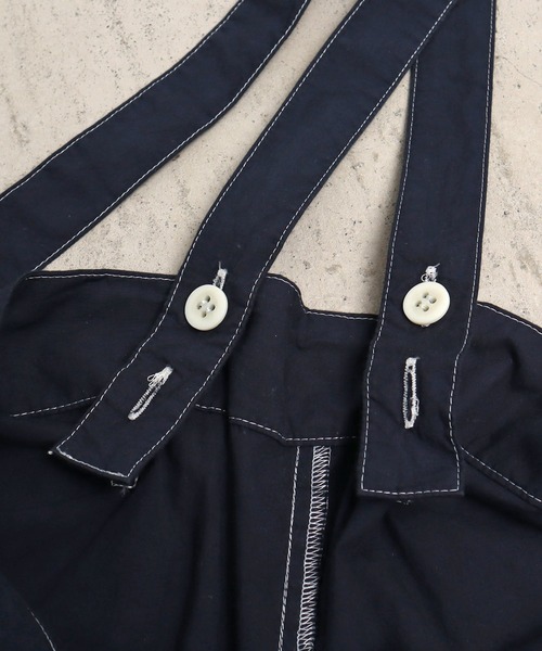 chambre de charme（シャンブルドゥシャーム）の「cdc コットンタイプライター NVW 吊りパンツ（その他パンツ・レディース・ネイビー/グリーン・FREE）」の7枚目の写真